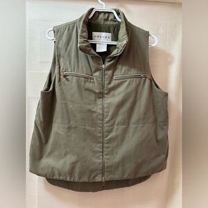 Jaeger Olive Green Utility Vest Zip Front Lightweight Jacket Womens Medium